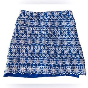 LOFT Embroidered Scalloped Skirt